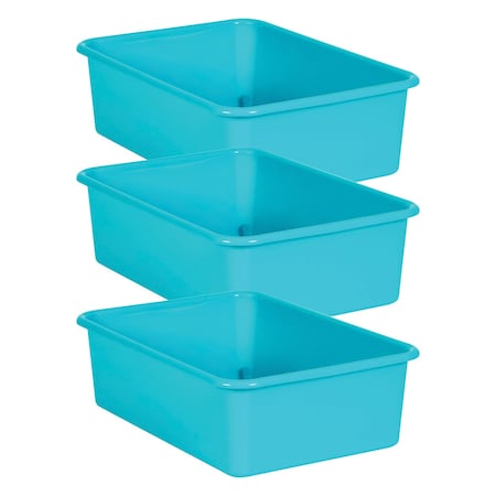 Teacher Created Resources Storage Bin, Plastic, Teal, 3 PK 20407